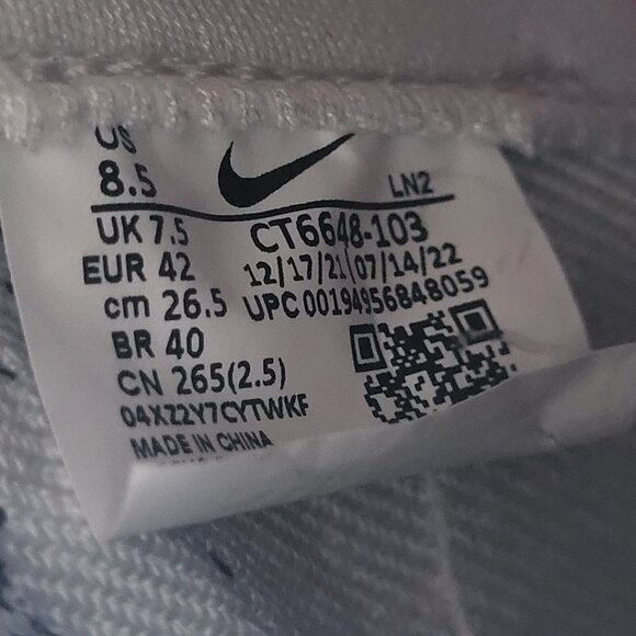 Nike Alpha Menace Elite 3 White/Red Mens Sz 8.5 Football Cleats CT6648-103 - Picture 7 of 7